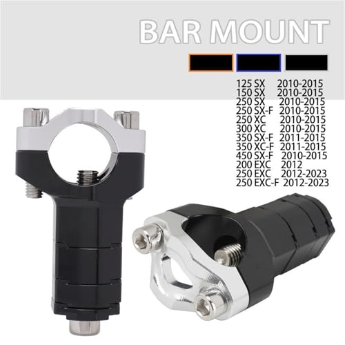 Vástago de horquilla moto con elevador ajustable 37-67mm para manillar de aluminio negro 2