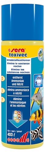sera toxivec 100 ml | Erste Hilfe im Aquarium | Soforthilfe gegen Schadstoffe | Entfernt sofort fischtoxisches Ammoniak & Nitrit | Vermindert Algenwachstum | Entfernt Chlor & Chloramine