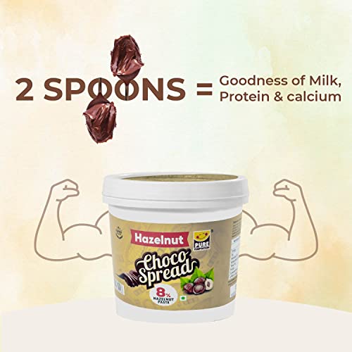 Image of Pure Temptation Chocolate Spread with Cocoa | Hazelnut Chocolate Cream for Bread, Smoothies, Fudge, Cakes, Choco Shakes, Sandwiches, Roti, Fruits & Perfect for Breakfast | 100% Vegetarian, Protein-Rich | Pack of 1 - 1 Kg