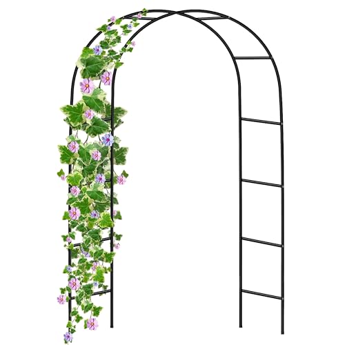 Garden Arch Green Metal - Heavy Duty Steel Frame Support Arches for Climbing Plants Roses Vegetables Outdoor Decoration and Archway Decor - Large Size (2M) (1 x Garden Arch)