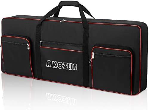 AKOZLIN 49 Keys Electric Piano Keyboard Gig Bag with Adjustable Straps and 5-Pocket for Keyboard Accessaries,49 Key Keyboard Case Interior:36.6"x14.2"x4.72"