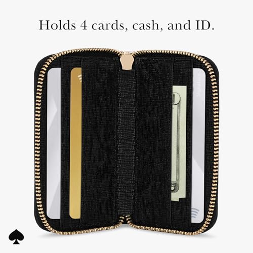 Image of kate spade new york Devin Zip Magnetic Wallet /Card Holder - Compatible with MagSafe Phones and Cases - Black
