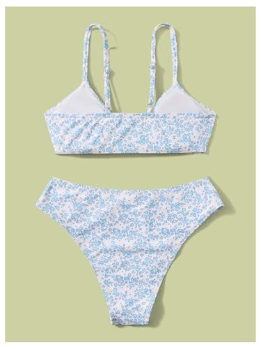 SOLY HUX Girl's Floral Print Bathing Suit Knot Front Bikini Set Two Piece Swimsuit2