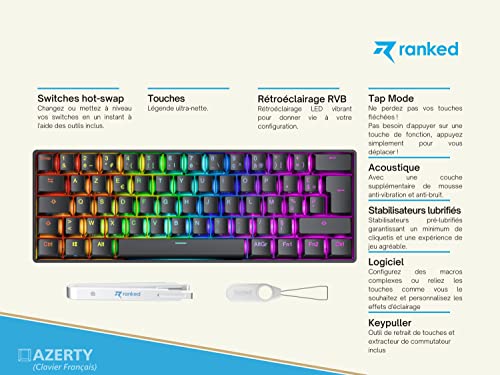 Clavier Mécanique 60% Ranked S60 pour Setup Gaming Épuré Mac et PC - 2