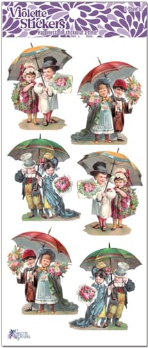 Victorian Umbrella Children Stickers