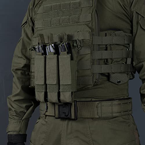 Idogear Triple Mag Pouches Tactical Magazine Pouch Molle Open Top Kriss Mag Pouch For Mp5 Magazines (Ranger Green) #TOP6