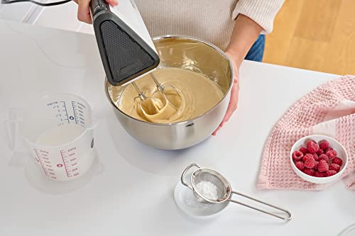 Foto von Emsa Prep&Bake Rührschüssel aus Edelstahl 22 cm, Rutschfester Boden in Blau, Kratzfest, Edelstahl Schüssel mit Ausgießrand, Stapelbar, K3272234