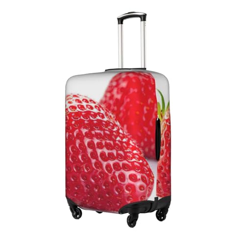 Housse de bagage fraise blanc L pour protéger une valise des rayures