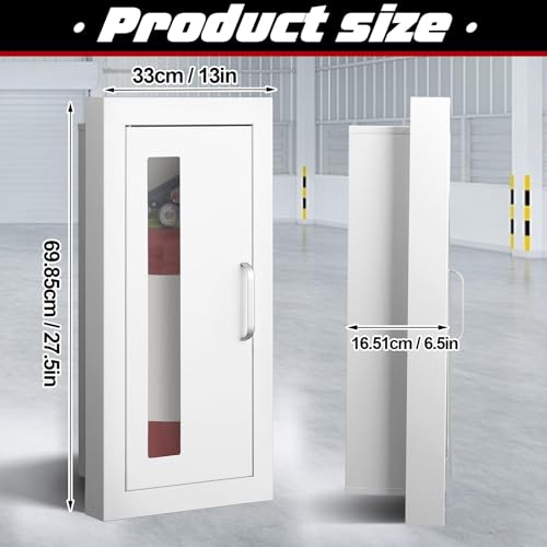 image for Zonon 2 Pcs Semi Recessed Fire Extinguisher Cabinet Industrial Archite