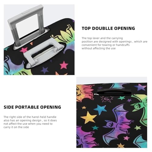 Neon Star Bat Travel Luggage Cover Elastic Suitcase Covers Washable Anti Scratch Luggage Dust Covers Protector, Fits 29-32 inch Luggage, XL4