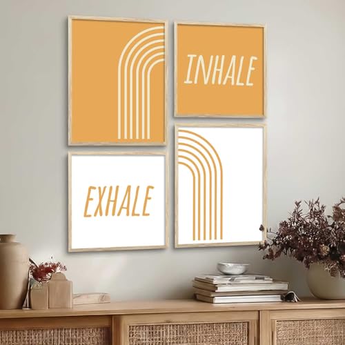 Image of Kalit Kala Decor Paintings for wall decoration with frame | Leaf Nature Paintings for living room, bedroom | Set of 4 (Art 2, Big (13x17 or 13x13))
