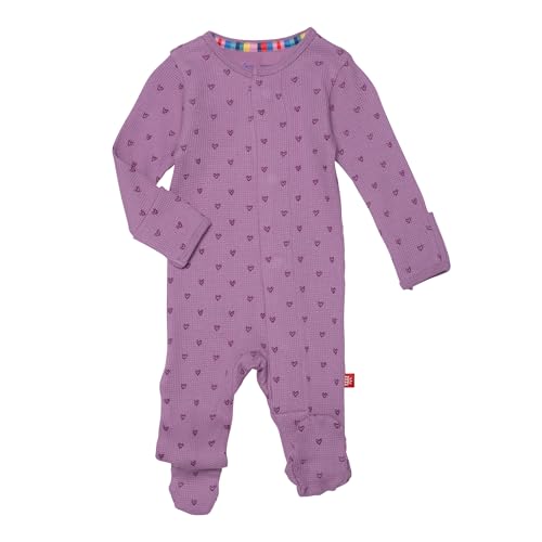 Image of Magnetic Me Girls Modal Magnetic Baby Footie Pajamas | Silky Soft Modal Fabric | Baby Sleepers Available Sizes PRE - 24M