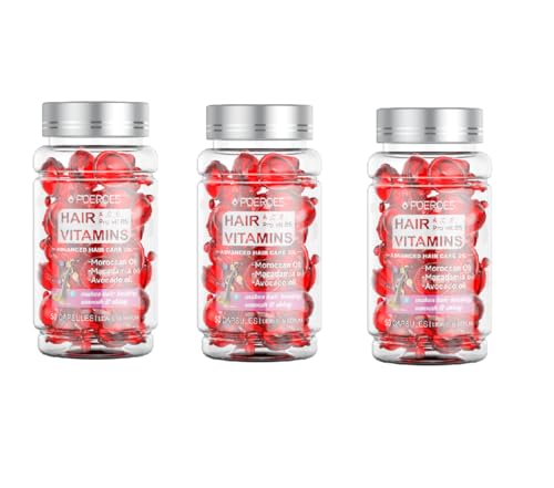 Hair Serum with Argan, Avocado & Moroccan Oils Plus Vitamins A, C, E & B5, 150 Capsules