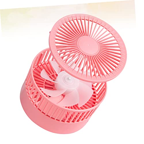 Ventilador portátil multifuncional USB pequeño rosa de mesa 4