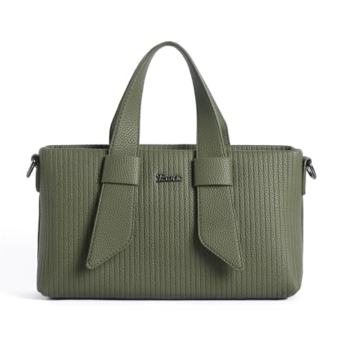 Image of EXOTIC Valeria Satchel Sling Bag for Women | Textured Leatherette Handbag with Top Handle & Detachable Crossbody Strap | Multi-Compartment Structured Purse
