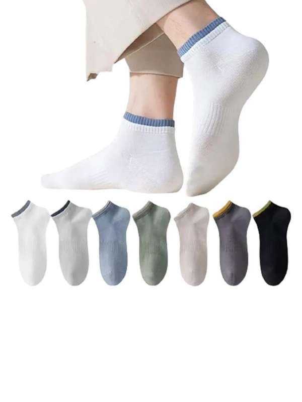 Image of JABA'S Ankle Socks for Men & Women (Unisex) Made With Durable, Breathable Cotton, Anti Odour & Anti Bacterial - Pack of 7, Free Size