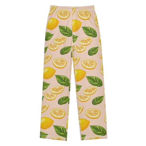 Pajama Bottoms, Pajamas Long Pant Lemons Lounge Wear Casual Light Pink Sleep Pants Soft Pjs Sleepwear