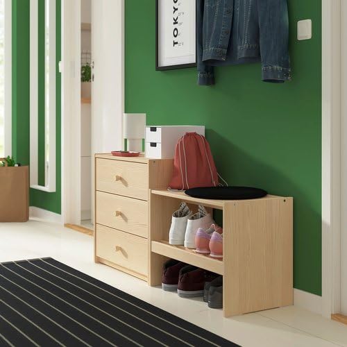 Amazon.co.jp: IKEA イケア ベンチ 靴収納付き パイン材 60x35x45 cm