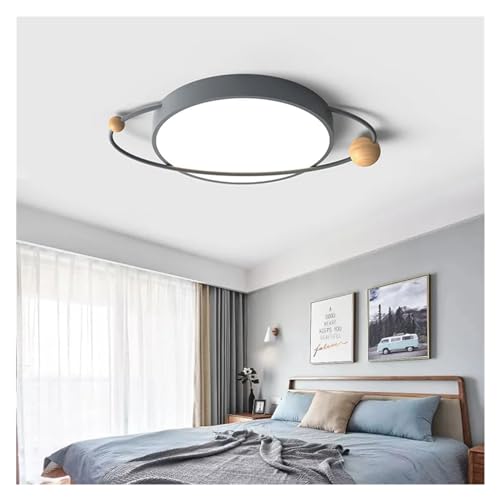 Plafond LED chambre à coucher avec bague ronde lumineuse en métal pour éclairage de salon contemporain