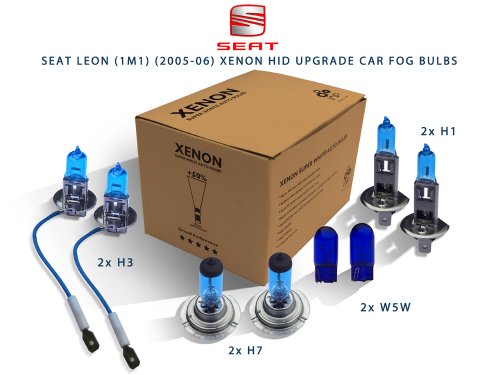 Ampoules H7 H4 H1 W5W effet xénon pour phares de voiture - Pack de 8