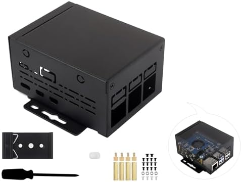 Metal Case for Raspberry Pi 5, Support Add Pi 5 Active Cooler & Pi5 POE HAT & PCIe to M.2 HAT+ & PCIe to M.2 Board Most Hats/Modules and Accessories for Pi 5
