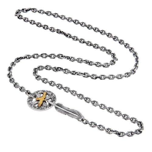 Collier Tang Grass plume d'aigle l'esprit de liberté rétro au cou