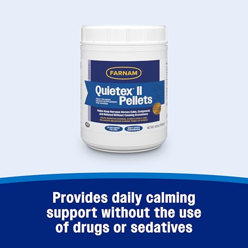 Farnam Quietex II Pellets Daily Horse Calming Health Supplement provides stress support for nervous horses in training, trail rides, trailering, vet & farrier visits, 1.63 lb, 26 day supply - Image 3