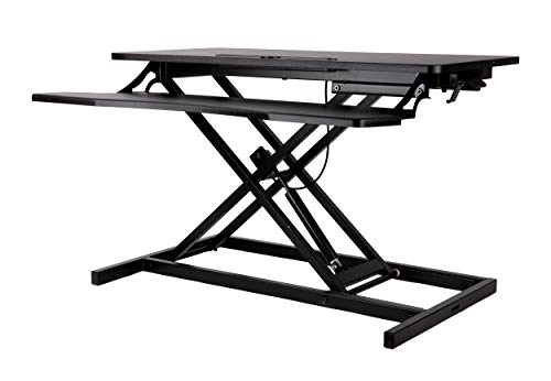 Mind Reader SDUP-BLK Desk for Home or Office, Monitor Riser with Keyboard Support, Adjustable Height Levels, Black