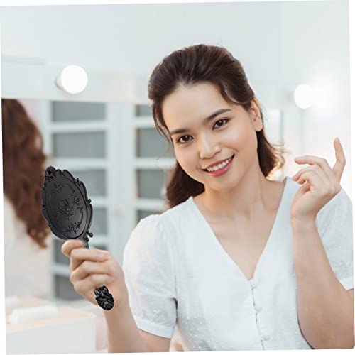 Espejo para Maquillaje Retro de Mano Negro 2 Pzas miniatura 7