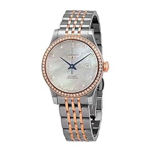 Longines Record Automatic Chronometer Diamond White Mother of Pearl Dial Ladies Watch L2.321.5.89.7