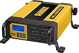 DEWALT DXAEPI1000 Power Inverter 1000W Car Converter with LCD Display: Dual 120V AC Outlets, 3.1A USB Ports, Battery Clamps