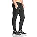 Price comparison product image BROKIG Mens Zip Gym Joggers Sweatpants Tracksuit Jogging Bottoms Running Trousers Pockets (L, Black)