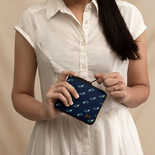 Image of DailyObjects Women's Zip Wallet | Made with Vegan Leather Material | Carefully Handcrafted | Holds up to 8 Cards | Slim and Easy to Fit in Pocket | Coin Pocket with Button Closure