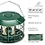 Kingsyard Tube Squirrel Proof Bird Feeders for Outdoor Hanging, Metal Caged Bird Feeder with Rain Proof Covered for Wildbirds Finches Bluebird, 4 Feeding Ports, Green