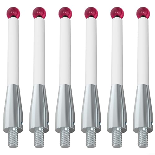 Image of CMM Touch Probe Stylus For Renishaw A-5000-3709 Test Probes Leads 50mm Ball Ceramic Stem, M4 Thread, 6mm Ball (6Pcs)