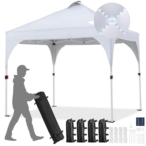 Yaheetech 10x10ft Pop-Up Canopy Tent with 17 Solar LED...