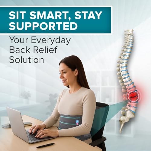Image of Q DEVICES Abdominal Support Belt for Men & Women - Anti-Roll Waist Trimmer with Nylon Reinforcement - Adjustable Compression Wrap for Posture, Lower Back Relief & Core Support - Fits 24-44 inch