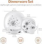 16-Piece diner, Set de plateau, Set pour diner 4, Ensemble de assiettes et bols, Ensemble de vaisselle en verre de qualité, Kit de cuisine, Plaques de dîner en verre d'optique,Plateaux,Mugs, Dessert Plates-Modèle 840