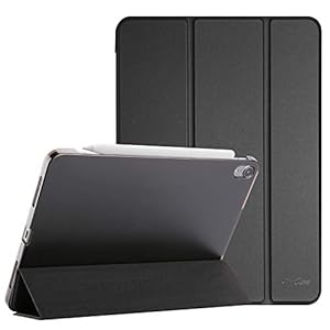 ProCase Smart Case for iPad Air 5th Generation 2022 / iPad Air 4th 2020 10.9”, Slim Stand Hard Back Protective Cover for iPad Air 5 A2589 A2591 A2588/ Air 4 A2316 A2324 -Black
