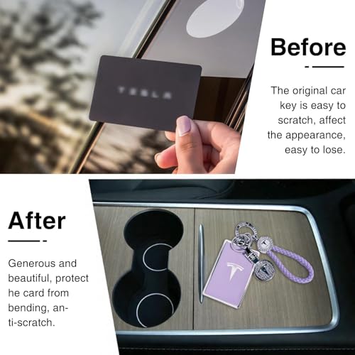 Image of for Tesla Key Card Holder Bling Key Chain Card Key Holder for Model S /X /3 /Y Cybertruck Keychain