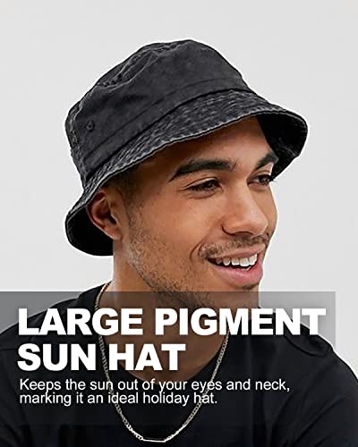 Image of L XL XXL Bucket Hat for Big Heads Men Women, Large Foldable Sun Hat, Packable Fishing Beach Travel Hat Washed Cotton