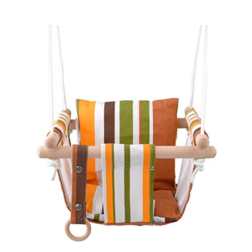 HAPPY PIE PLAY&ADVENTURE Secure Canvas Hanging Swing Seat Indoor Outdoor Hammock Toy for Toddler (Yellow) - Thumbnail 4