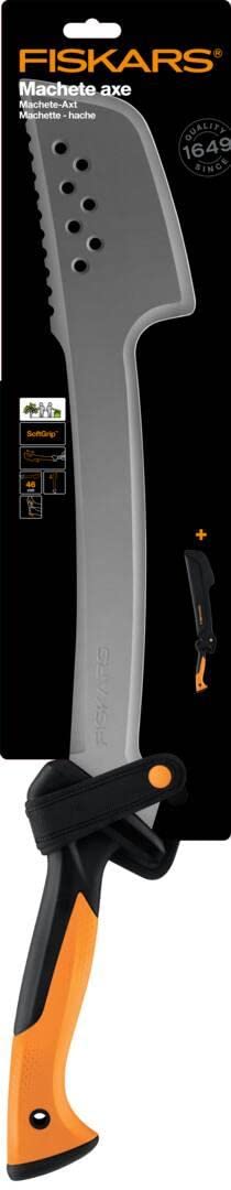 Fiskars Machete-Axt, Inkl. Holster aus Nylon, Klingenlänge: 46 cm, Gehärteter Stahl/Kunststoff, Schwarz/Orange, 1051236