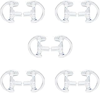 HYSHIKRA Replacement Soft Earmould Earpiece Earbud Air Acoustic Headset Earplug for Walkie Talkie Coil Tube Audio Kits,5 Pairs (Black, Medium)