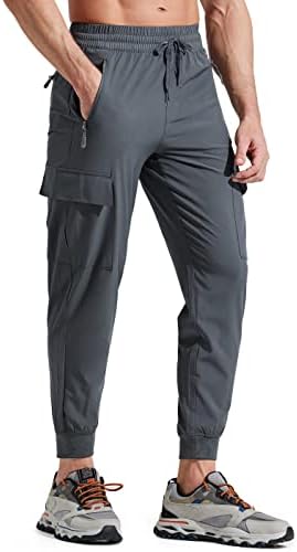Libin Jogginghose Herren Wanderhose Cargohose Outdoorhose | Leichte Trekkinghose Stretch Schnelltrocknend Freizeithose Sporthose Running Trainingshose mit Taschen