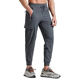 Jogginghose Herren Leichte Wanderhose Cargohose Outdoorhose Trekkinghose Stretch Schnelltrocknend Freizeithose Sporthose Running Trainingshose mit Taschen