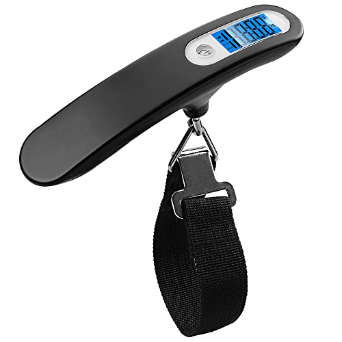 Balança de Mala Digital, Balança para Bagagem Portátil 50kg, Balança Eletronica Para Viagem, Balança de Mão com Visor Digital Compacta, Para Malas, Mochilas e Etc