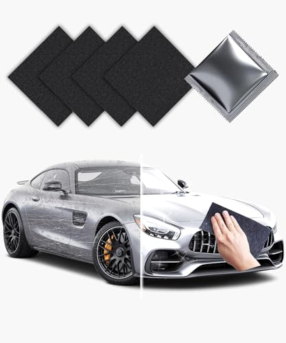 JPOBFT Nano Sparkle Cloth Car Scratch Remover, Nanosparkle Cloth for Car Scratches, Nano Wipes for Car, Safe on All Vehicle Colors, Removes Water Spots & Swirl Marks & Scratches, 4-Pack (Black)