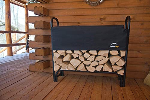 Shelterlogic 4' Adjustable Heavy Duty Outdoor Firewood Rack With Steel Frame Construction And Water-Resistant Cover #TOP1