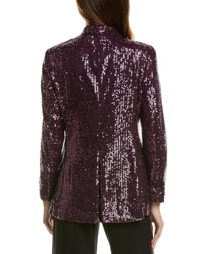 Anne Klein Women's Sequin Shawl Collar Jacket W/Flap Pocket2